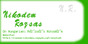 nikodem rozsas business card